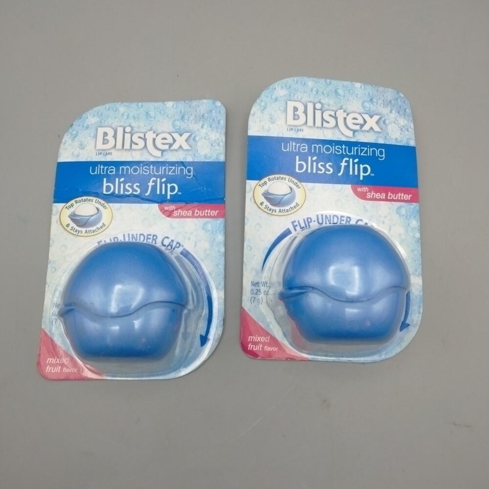 2 Blistex Lipcare Blistex Ultra Moisturizing Bliss Flip With Shea Butter NIB